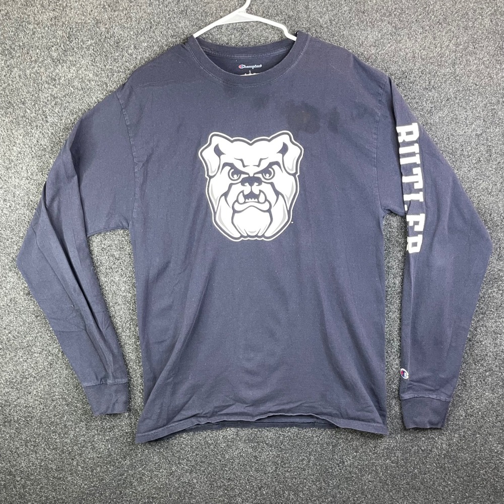 Champion Butler Bulldogs Long Sleeve T-Shirt Men's Large Navy Blue
